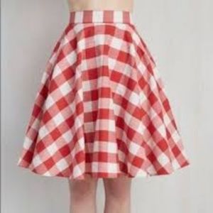 Althea red checked skirt size 3X NWOT